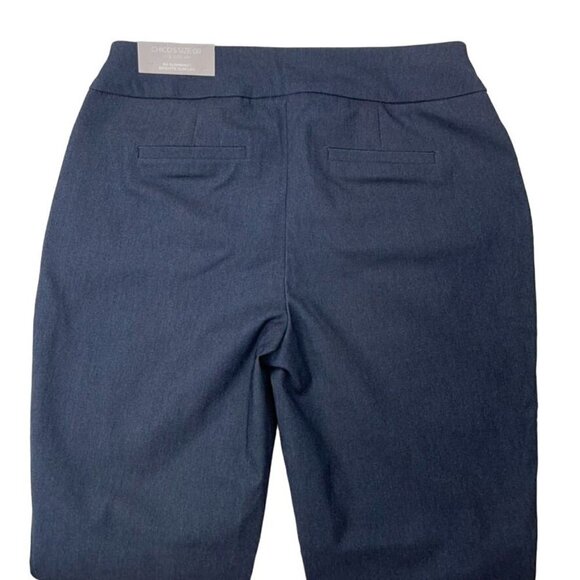NEW Chico's SIZE 0 (US 4) Brigitte So Slimming Navy Slim Leg Button-Ankle Pants - Picture 4 of 8